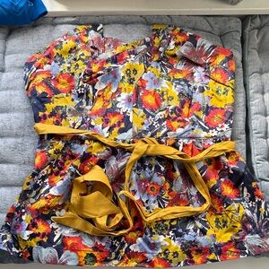 NWT Floral Women's Blouse with Yellow Accents